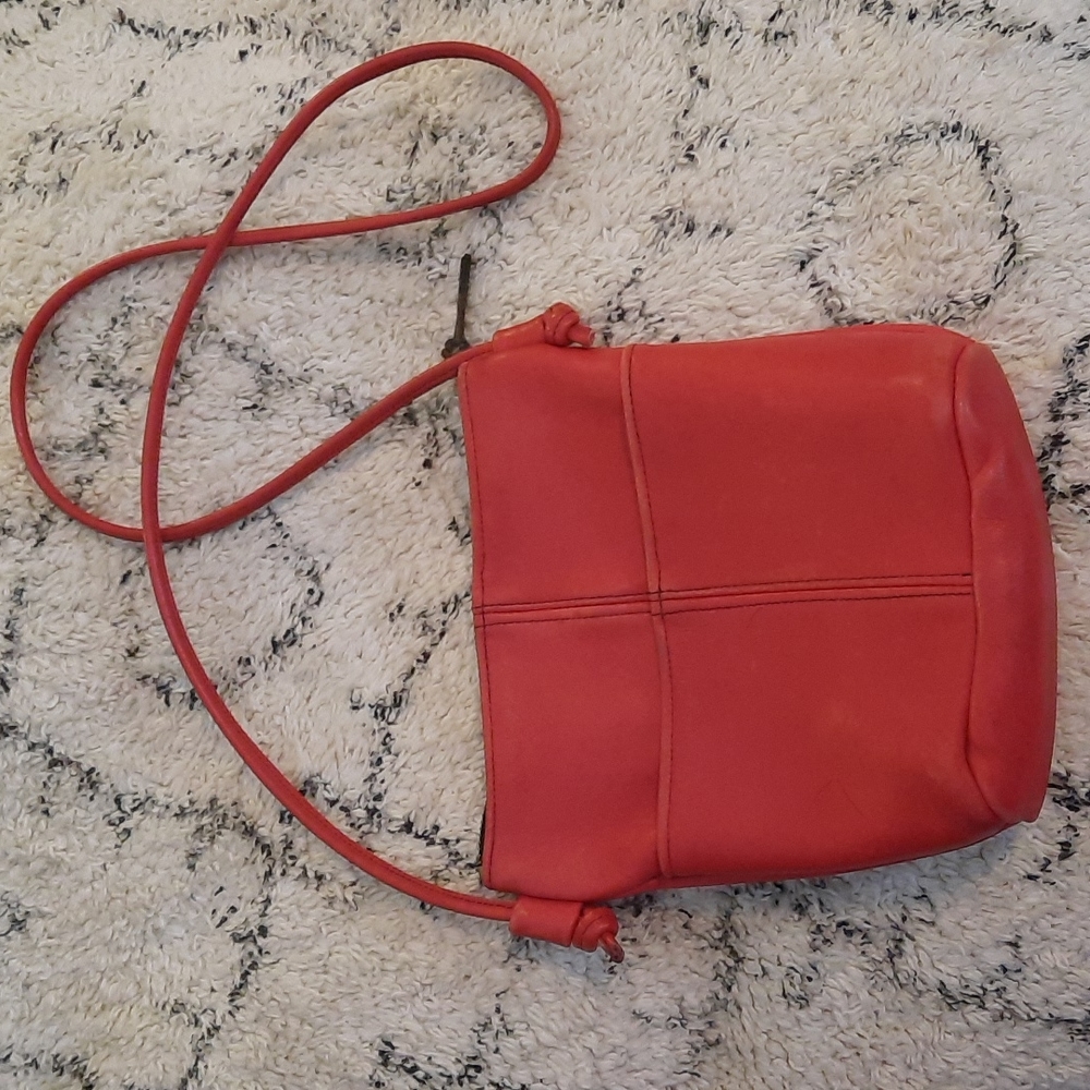 Vintage Leather Red Crossbody